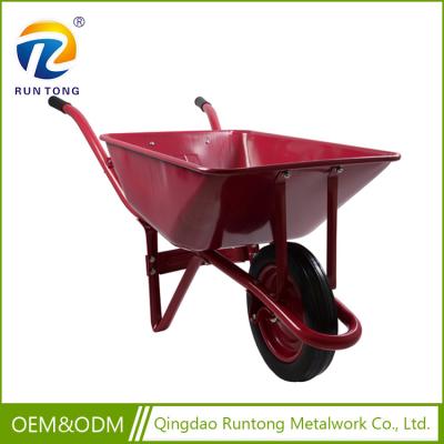 China High Quality Metal Low Cost New Design Small Farm One Wheel Jeep Wheelbarrow Red for sale