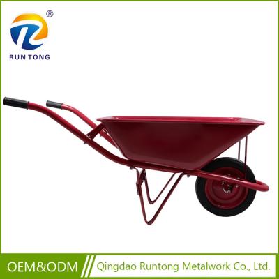 China Factory Price Low Cost Metal Wheelbarrow Red Iron Workers' Brick Wheelbarrow for sale