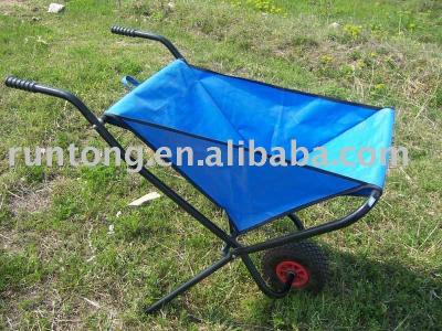 China Qingdao RUNTONG PVC Canvas Folding Wheelbarrow, Garden Folding Wheelbarrow for sale