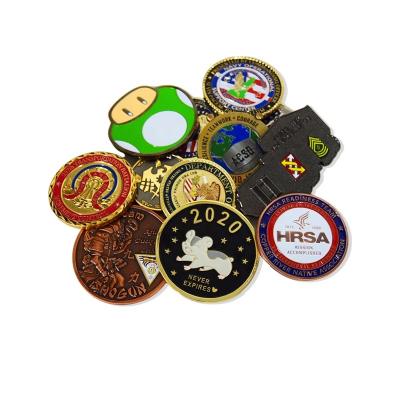 China High Quality Custom Engraved Colorful Military Europe Logo Metal Coins Challenge Coins for sale