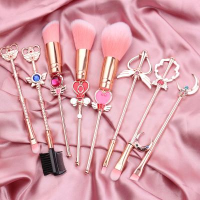 China 2020 Skin-Friendly Hot Sale Metal Handle Makeup Brush Set Cartoon Sailor Moon Makeup Brush For Girls Gift for sale