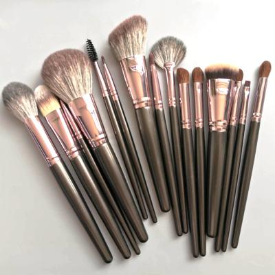 China Wholesale 15pcs Hot Brush Wooden Style Eyeshadow Skin-friendly Makeup Sets Professional Brushes For Women for sale