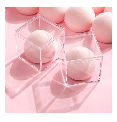 China Custom High Quality Soft Elastic Q LOGO Puff Blender Large Peach Marshmallow Makeup Sponge for sale