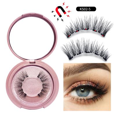 China Natual Vegan False Eyelashes Private Label Magnetic Eyelashes Imported Fiber Lashes No Logo for sale