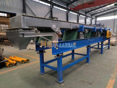 China Balance Eccentric Leaf Spring Vibratory Conveyor For Natural Crumb Rubber for sale