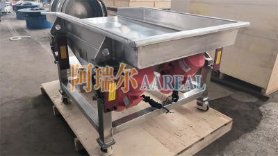 China Small Size Mobile Variable Frequency Food Grade Stainless Steel Vibratory Feeder With ROSTA New Shaker Conveyor Suspension For Frozen Rice for sale