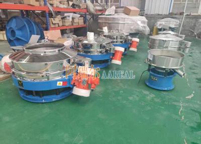 China Low Profile Flow Thru Vibrating Separator For Calcium Carbonate Power Double Motors for sale