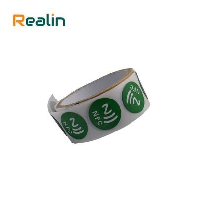 China Hot sale diameter 25mm 30mm F08 tag213 nfc printable rewritable sticker for sale