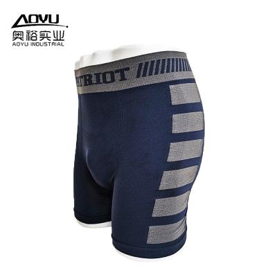 China Custom Custom Branded Breathable Boxer Long Leg Brief Leg Men's Boxer Briefs Men's Boxer Shorts Men's Elastic Underwear for sale