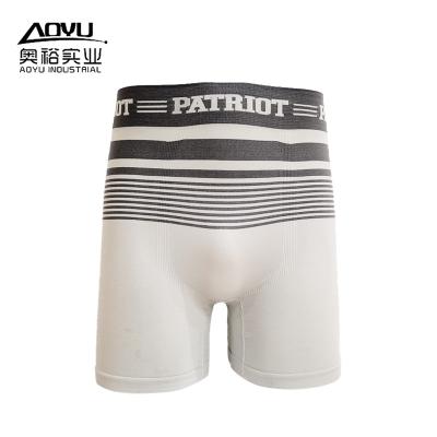 China Stripes Mens Seamless Long Leg Boxers Breathable Customized Boxers Briefs Long Brief With Your Logo Comfort Men S Boxer Briefs for sale