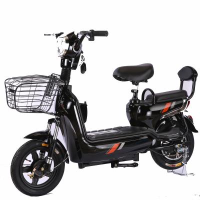 China Steel 350W Factory Wholesale Electric Bicycle 48V Adult Electric city Bike Lead-acid Battery Two-wheeled Electric for sale