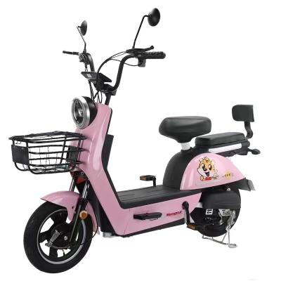 China Steel 350w 48V 20AH two-seater electric bicycle with 14-inch tires Adult student electric bicycle for sale