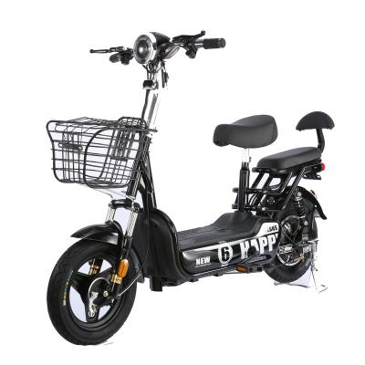 China Steel Two-wheeled electric bicycle 48V 350W super power battery two-wheeled adult electric vehicle for sale