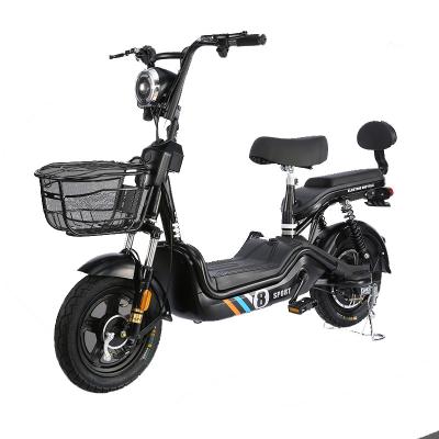 China Steel Electric Scooters 350w 48v 10ah Lithium Battery Removable 14 Inch Bicycle FashionTwo Wheeled Electric Vehicle for sale