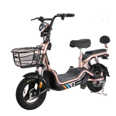 China Steel Electric motorcycle 14 inches 48V lightweight household two-wheeled electric vehicle 2023 new fashion electric scooter for sale