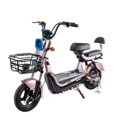 China Steel Electric Bicycle 14*2.5inch Vacuum Tyre Single Speed Scooter Electric City Bike for sale