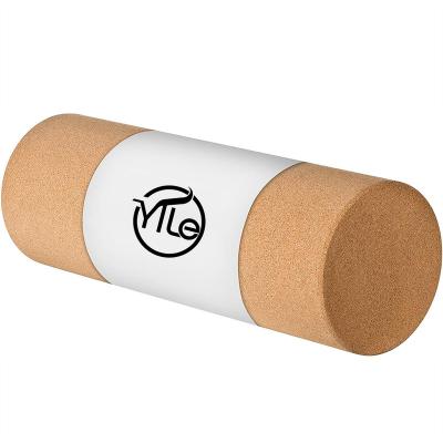 China Premium high quality foam yoga fitness balance body health care massage eco wood roller cork for sale