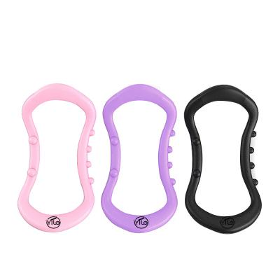 China Eco Friendly Yoga Exercise Band Massage Dots Yoga Ring Back Stretch With Silk Logo for sale