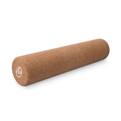 China Natural Wood Eco-Friendly Custom Muscle Relex Apparatus Laser Logo Cork Roller 35cm For Balance Board for sale