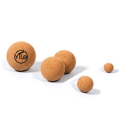 China High Density Natural Yoga Exercises Neck Hand Foot Foot Massage Cork Balls Ball With Laser Logo for sale