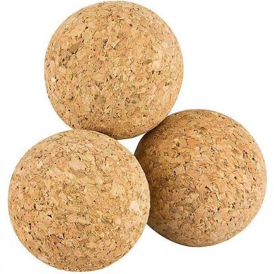 China Yoga Exercises Premium High Density Wood Large Cork Yoga Ball For Neck Foot Muscle Massage for sale