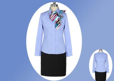 Chine Ride simple de biens d'uniformes de travail de bureau de couleur bleue anti- avec la longue douille à vendre