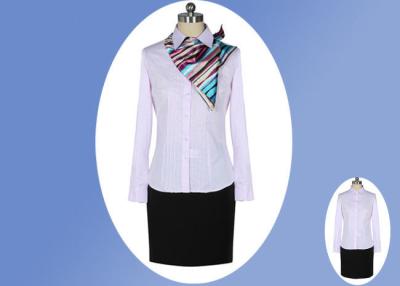 China Pink Female Work Uniform Shirts 1 Breast Pocket As Business Office Clothing for sale