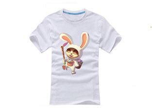 China Round Neck Casual T Shirts Silk Screen Printing White Colour Eco - Friendly for sale