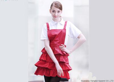 China Flounced Dress Printed Kitchen Cooking Aprons , Funny Cooking Aprons For Women for sale