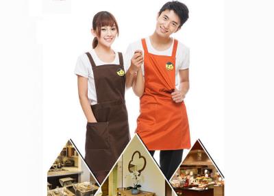 China Custom Personalised Kitchen Cooking Aprons Colorful Embroidery With Twill Fabric for sale