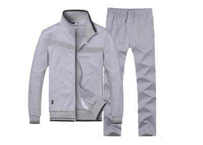 China Grey Youth Sports Uniforms Minimal Shrinkage Soft Feeling With Zipper Closure for sale