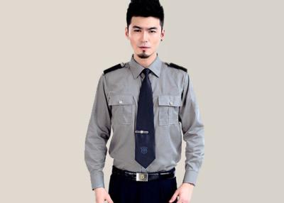 China Cotton Grey Color Security Guard Uniform Stand - Up Collar With Double Thread Cuffs for sale