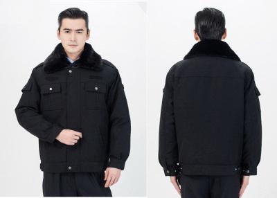 China Fur Collar Security Guard Uniform , Security Guard Jackets With Two Pockets for sale