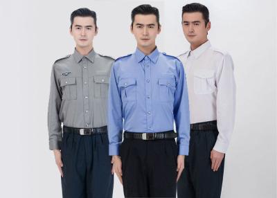 Cina Uniforme di vestito maschio dalla guardia giurata del risvolto stereo classico con i distintivi staccabili di sicurezza in vendita