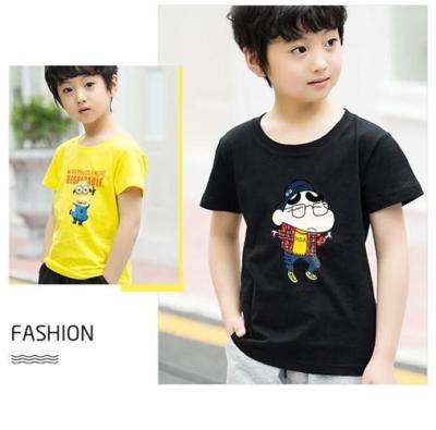 Chine Habillement du style des enfants de cou de scoop, T-shirt à manches courtes d'enfants de coton à vendre