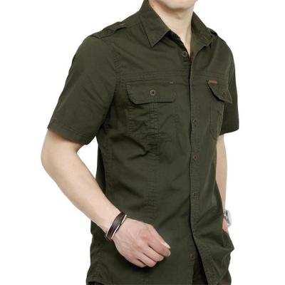 China British Leisure Style Men's Work Uniform Shirts 2 Arm Buckle Solid Color Stitching Lapel for sale