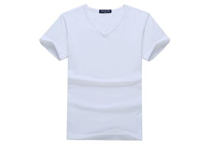 China Algodão superior dos t-shirt ocasionais vazios brancos do decote em V confortável e durável à venda