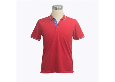 China Summer Men's Cotton Polo Shirts Two - Ply Slim Fit Silk Meah , Screen Printing for sale