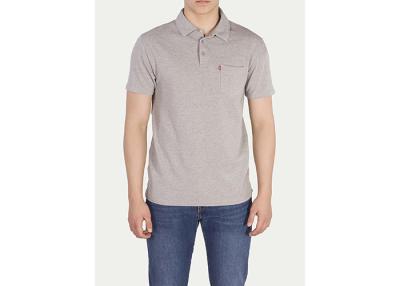 Chine Les polos des hommes gris de polyester avec la poche sur polo gauches/courts de douille à vendre