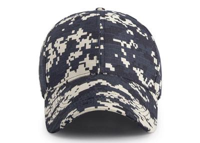 China 6 - panel Canvas Waterproof Buttonhole Army Camo Cap / Front Curved Baseball Cap for sale