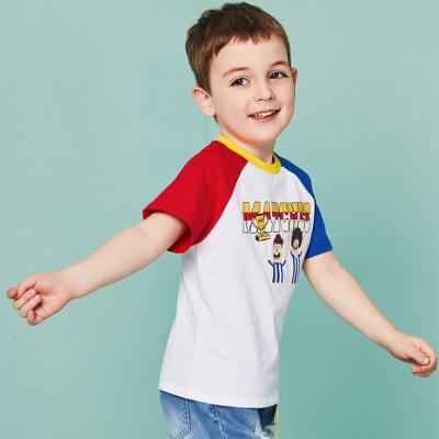 China O - Neck Cotton Children's Style Clothing Color Combination / Baby Boy T Shirt for sale