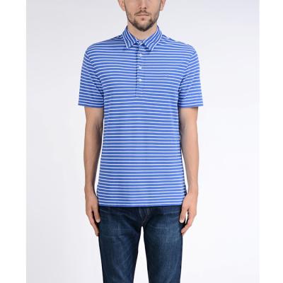 China Combed Cotton Men's Stripes Polo Shirt Four - button Placket Mixed Color for sale