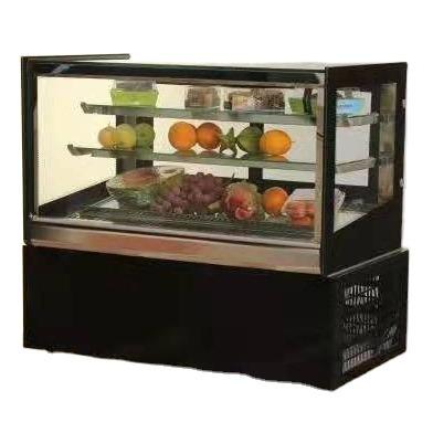 China High Quality Single-Temperature Square Cake Chiller Display In Cake Bakery Curved Glass Refrigerated Display Cabinet for sale