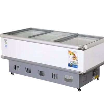 China COMPRESSOR Glass Door Supermarket Combination Island Freezer Fridge for sale