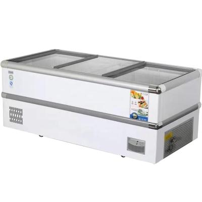 China COMPRESSOR Glass Door Supermarket Combination Island Freezer Fridge for sale