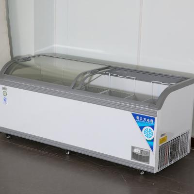 China COMPRESSOR OEM Freezer Fridge Glass Supermarket Combination Commercial Island Freezer for sale