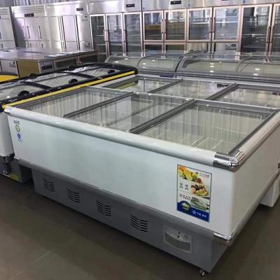 China Single-Temperature Commercial Horizontal Cold Food Chest Island Display Freezer For Supermarket for sale