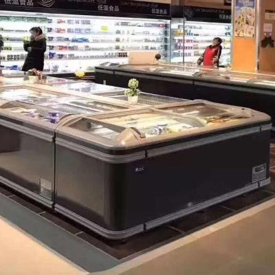 China Freezer Chilled Seafood Island Single-temperature New Product Supermarket Display Frozen Food Refrigerator For Sale for sale