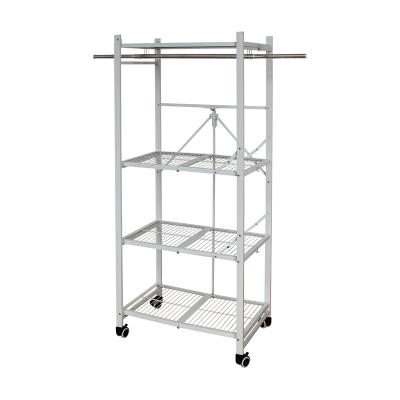 China LOW MOQ Morden Movable Storage Shelves Sustainable Folding Shelf For Cloakroom for sale