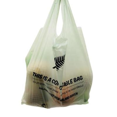 China BIODEGRADABLE Cornstarch Biodegradable Compostable T-Shirt Packaging Bags For Supermarket Shopping for sale